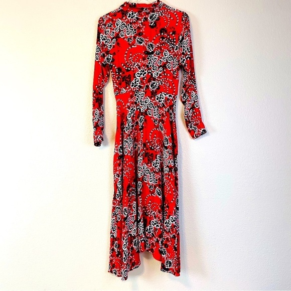Free People Tough Love Red Poppy Floral Shirt Dress Size 6 - Picture 5 of 9